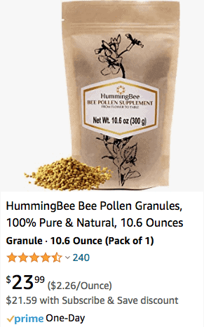 Bee pollen granules supplement