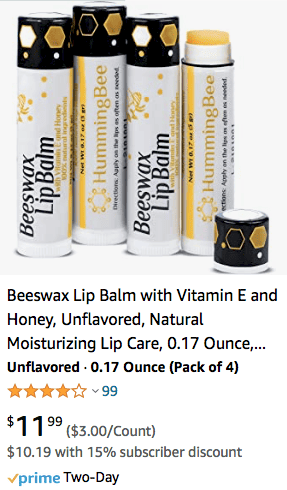 beeswax lip balm for chapped lips